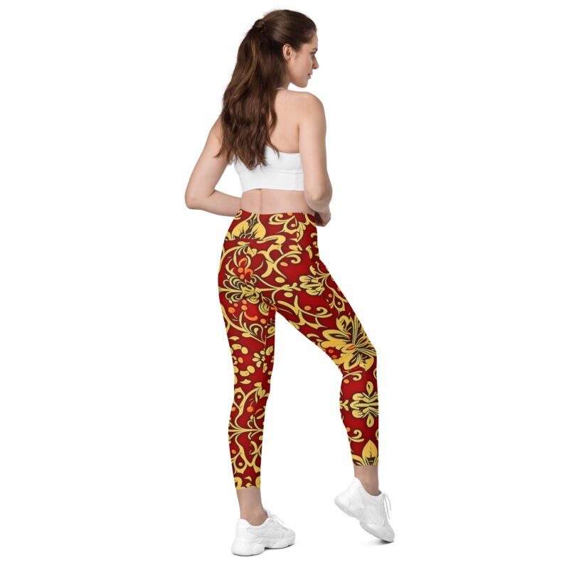 Flower Love Crossover leggings with pockets - Image 8